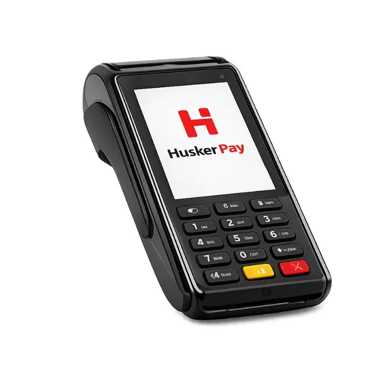 HuskerPay countertop POS terminal for secure credit card processing in Omaha businesses.