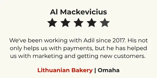 Nebraska Bakery celebrating successful merchant processing partnership in Omaha.
